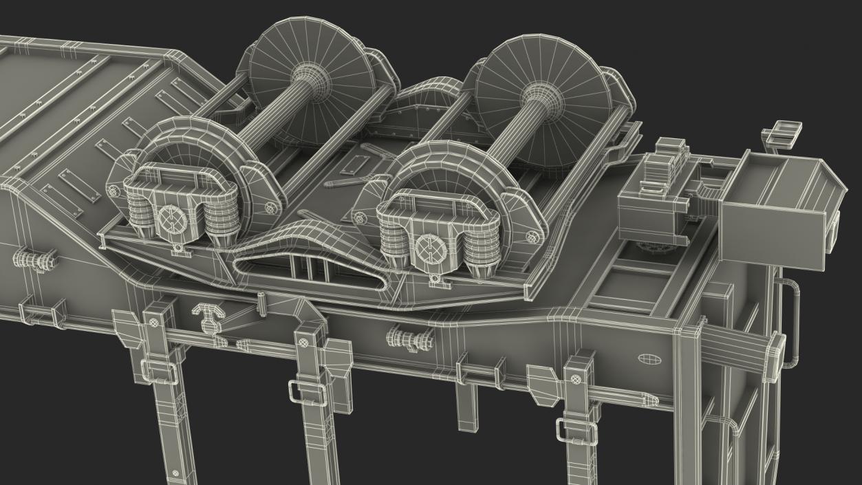 Four Axled Stake Wagon Empty Dirty 3D model