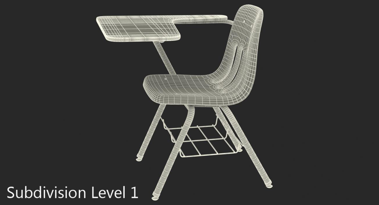 3D School Desk and Chair