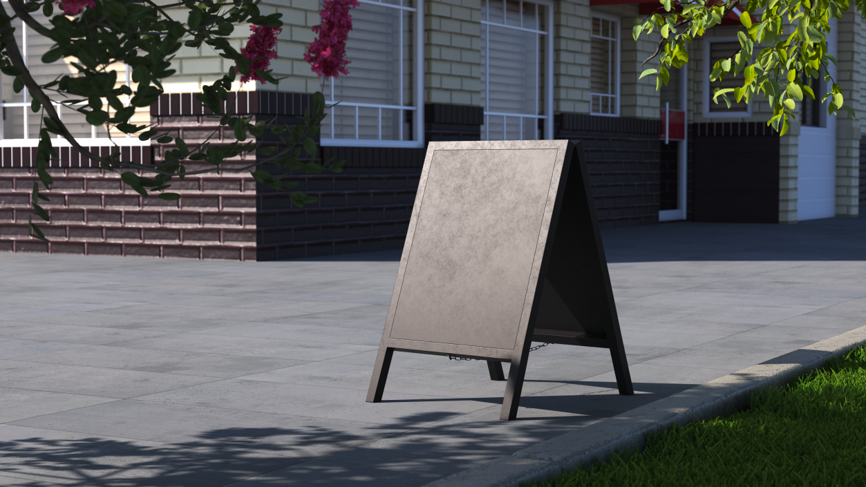 Rustic Chalkboard Sign Black Clear 3D model