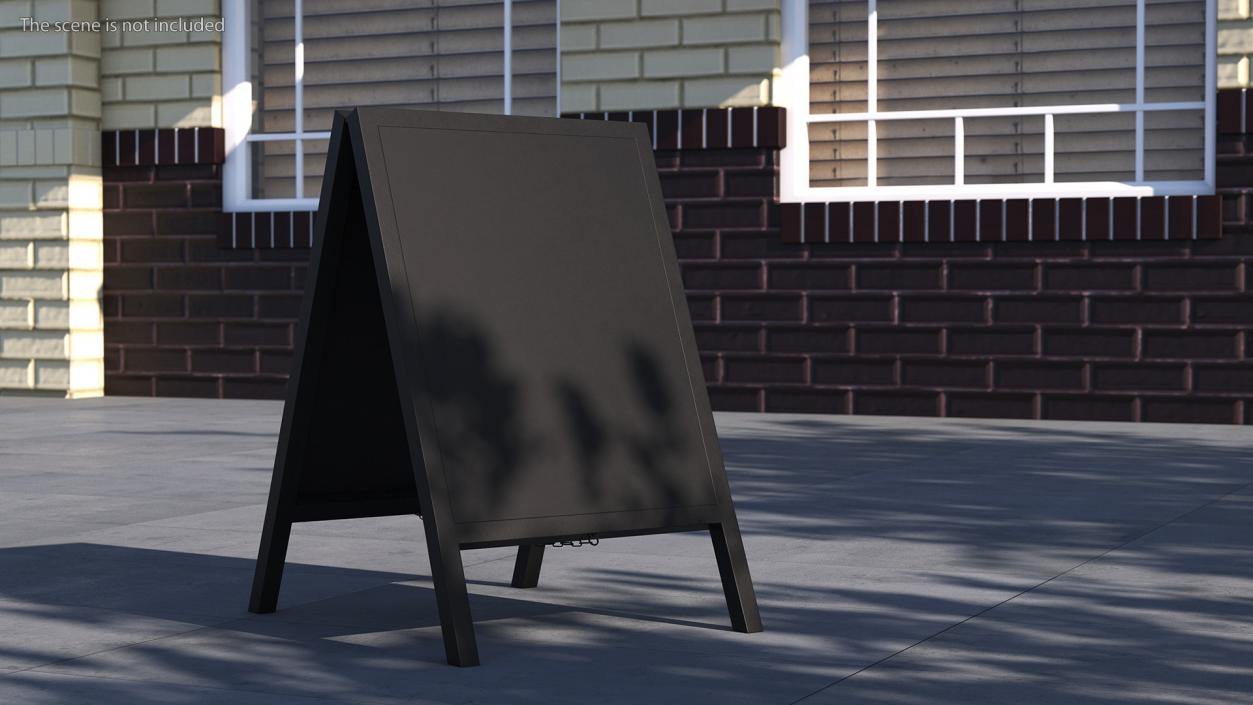 Rustic Chalkboard Sign Black Clear 3D model