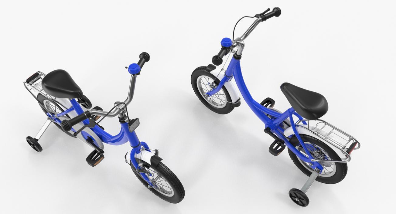 3D Small Kids Bike with Training Wheels