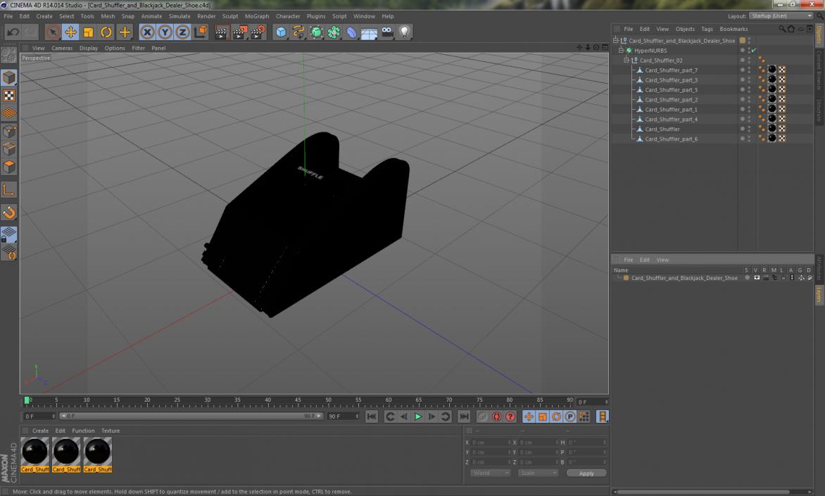 Card Shuffler and Blackjack Dealer Shoe 3D model