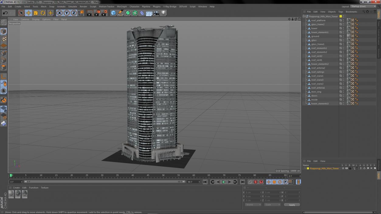 3D model Roppongi Hills Mori Tower