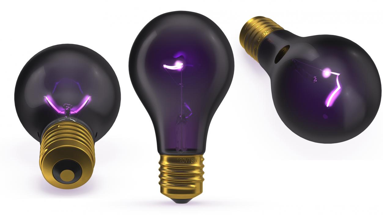 3D Realistic Blacklight Light Bulb