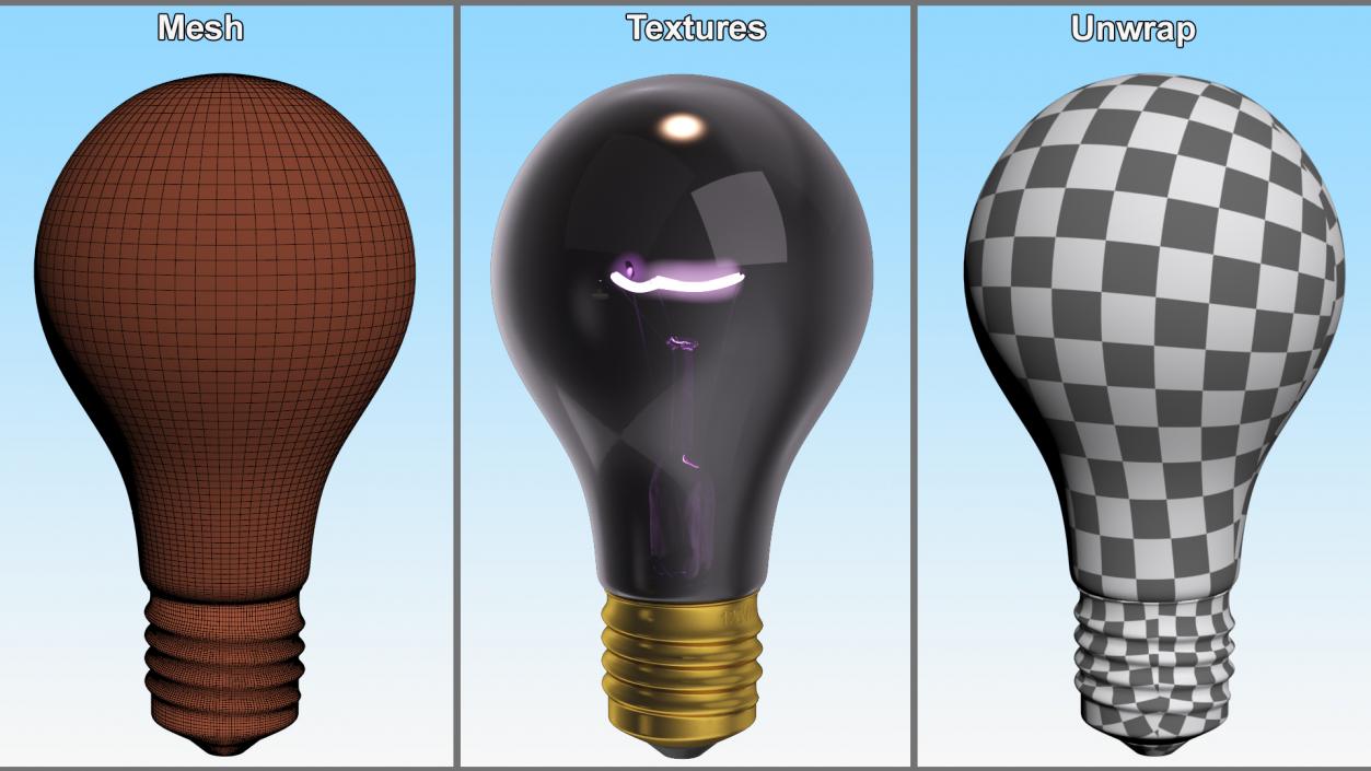 3D Realistic Blacklight Light Bulb