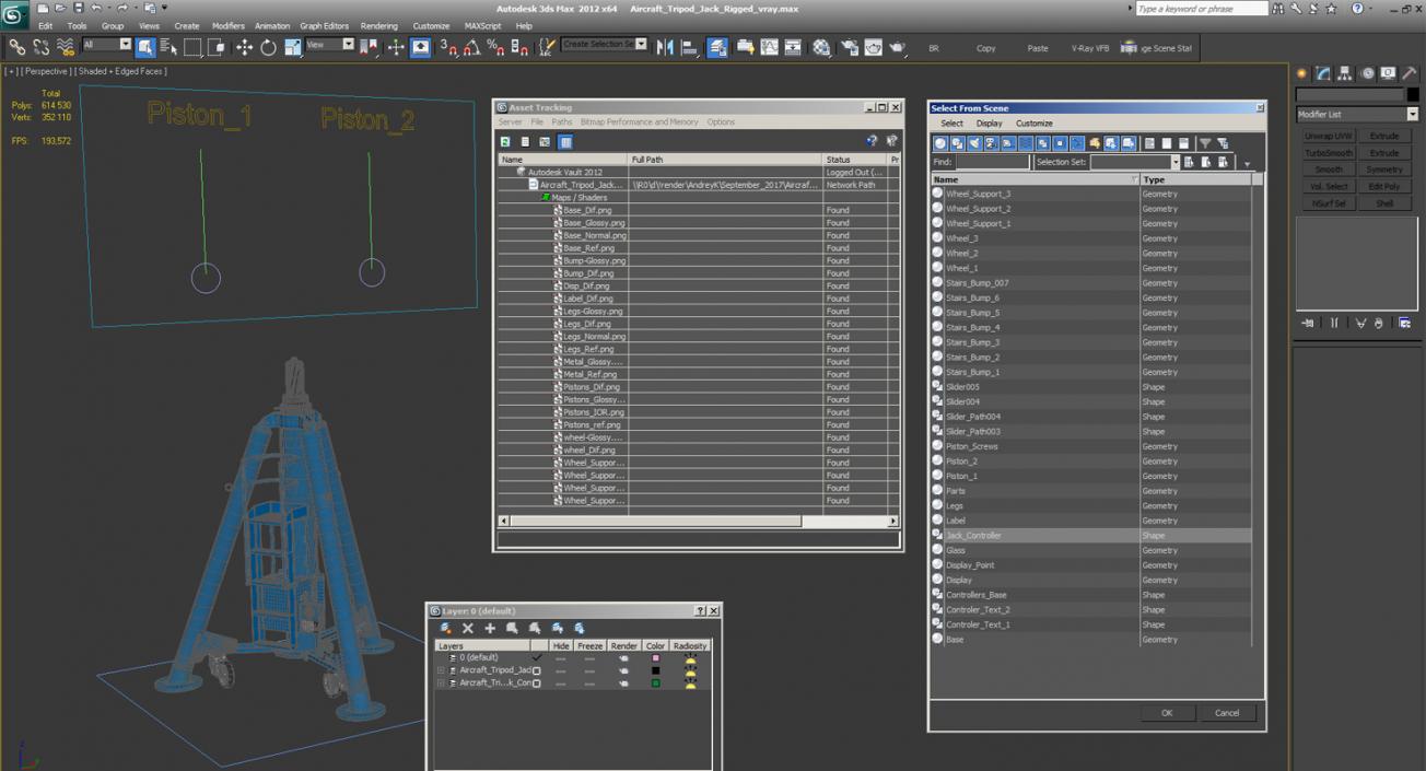 Aircraft Tripod Jack Rigged 3D