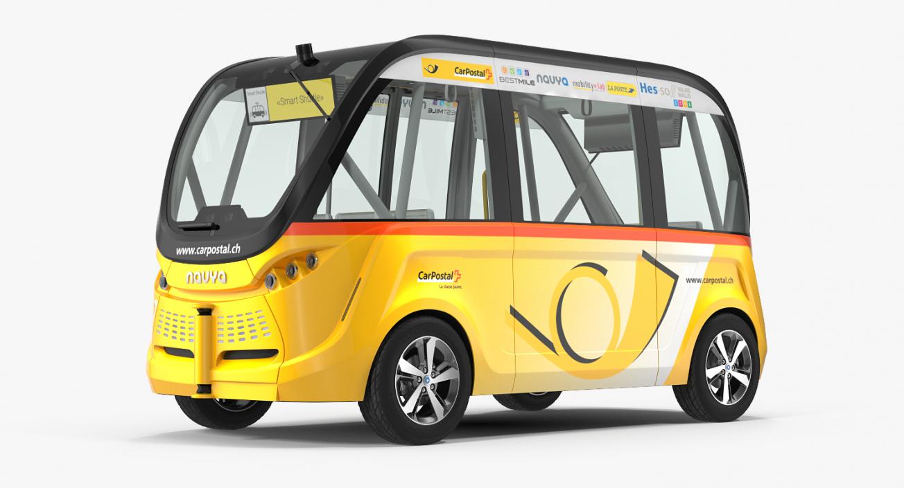 3D model Navya Arma Car Postal Driverless Electric Bus