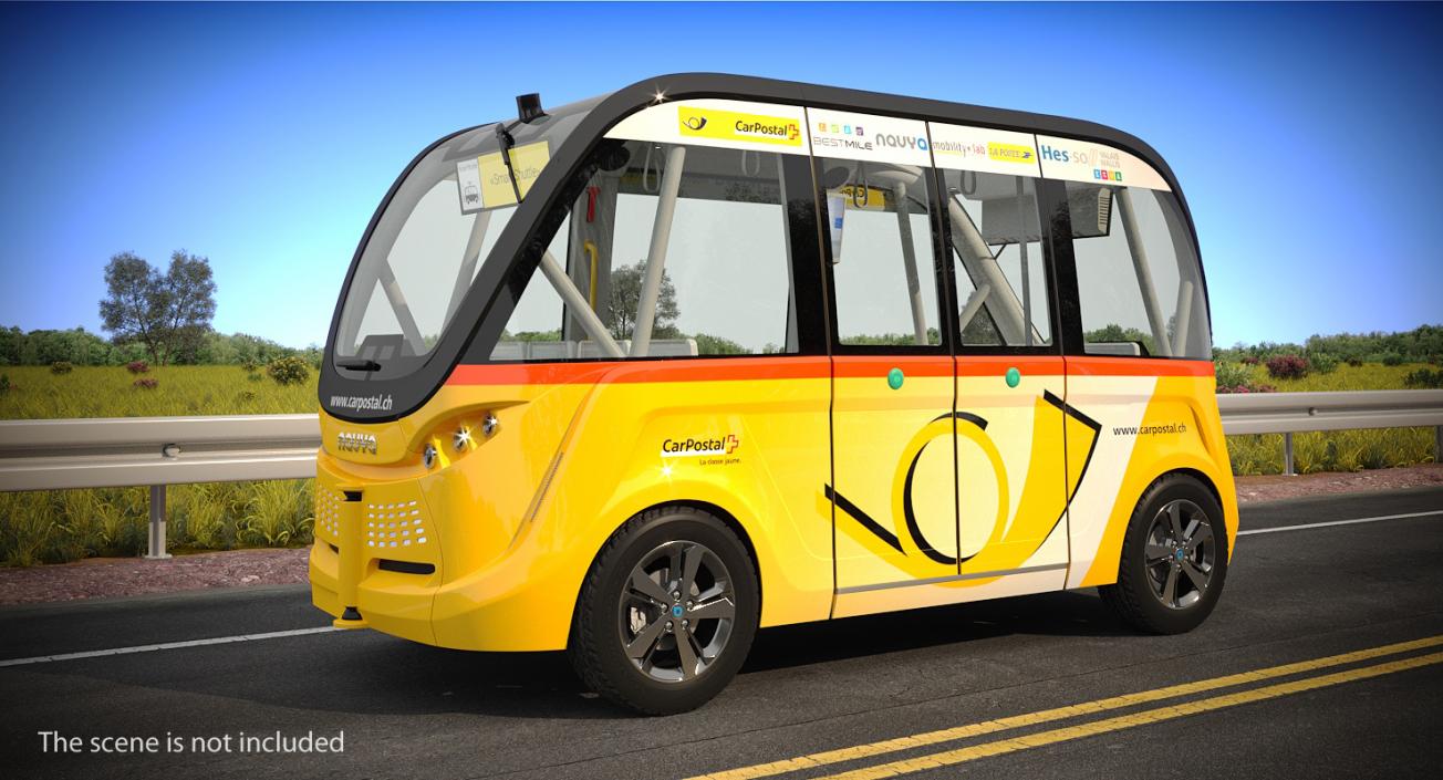 3D model Navya Arma Car Postal Driverless Electric Bus