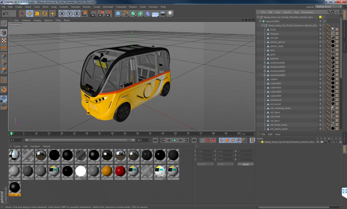 3D model Navya Arma Car Postal Driverless Electric Bus