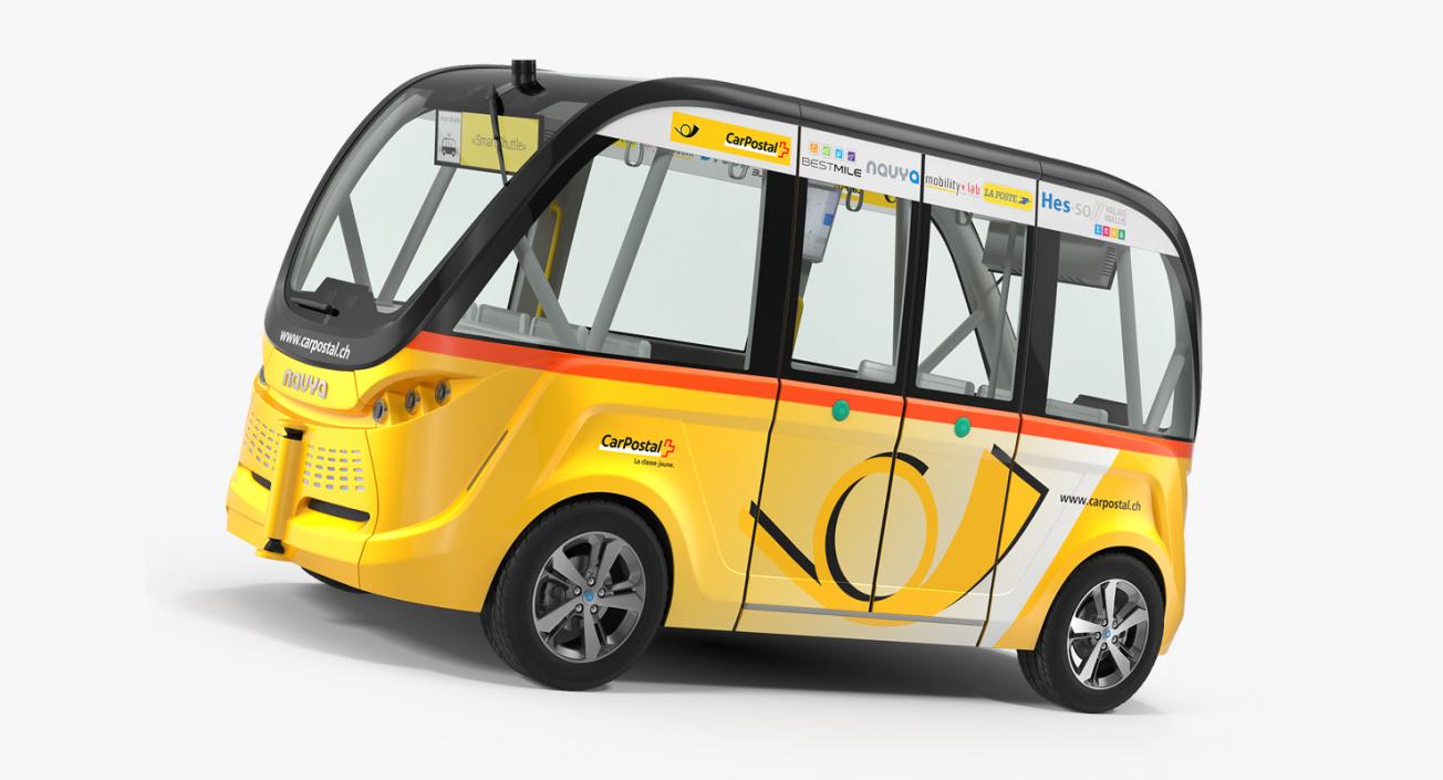 3D model Navya Arma Car Postal Driverless Electric Bus