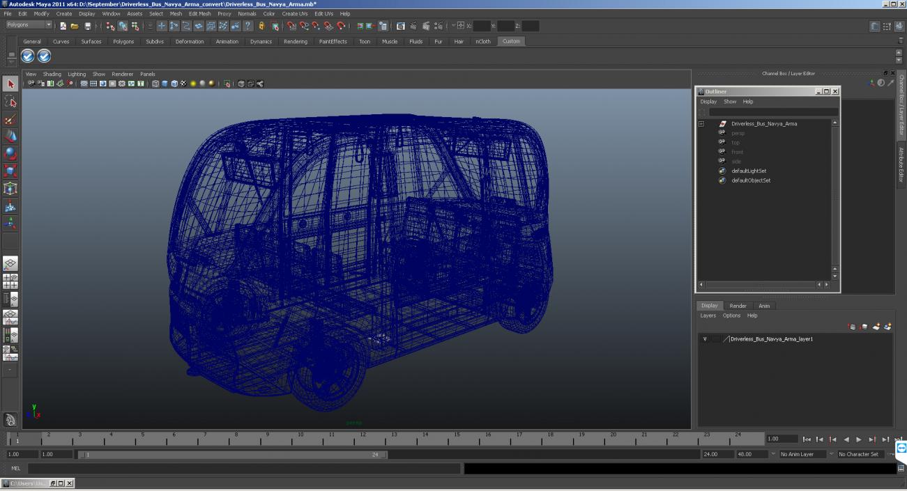 3D model Navya Arma Car Postal Driverless Electric Bus