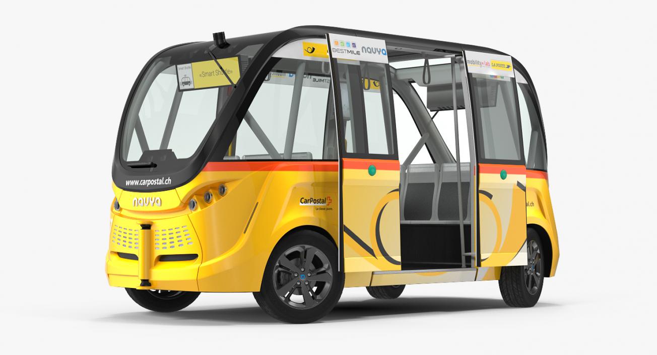 3D model Navya Arma Car Postal Driverless Electric Bus