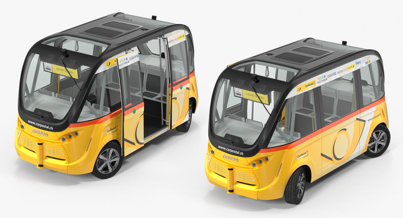 3D model Navya Arma Car Postal Driverless Electric Bus