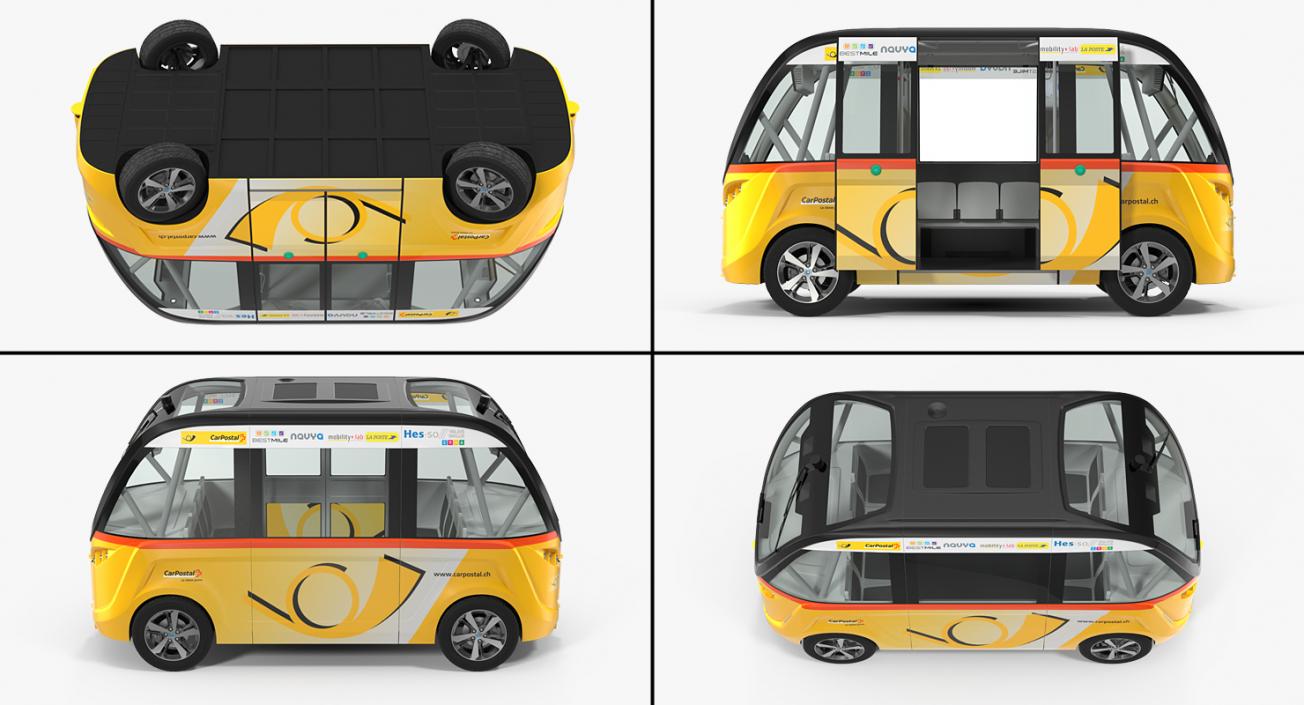 3D model Navya Arma Car Postal Driverless Electric Bus