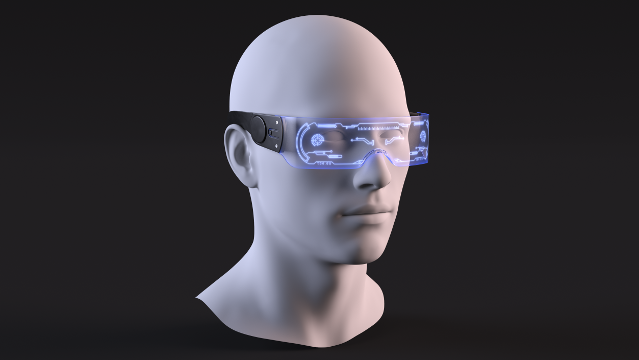 Party Cyberpunk Shades Blue 3D