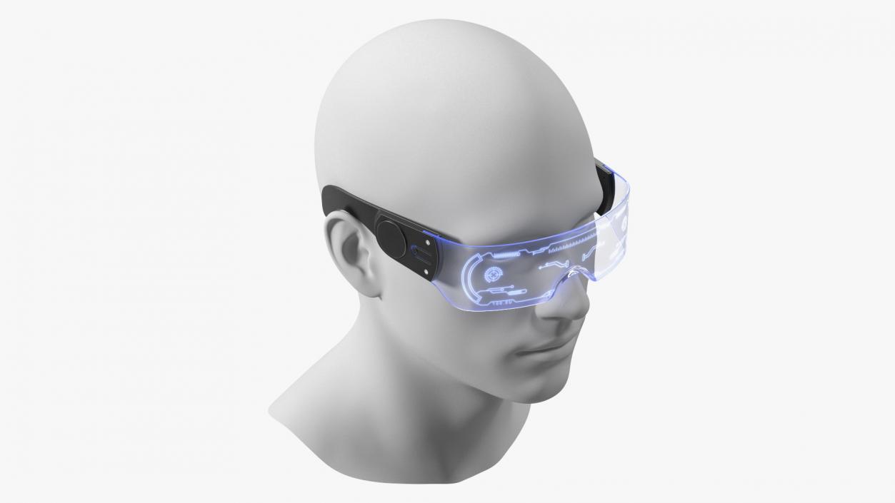 Party Cyberpunk Shades Blue 3D