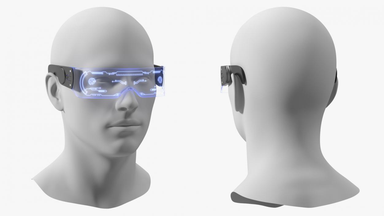 Party Cyberpunk Shades Blue 3D