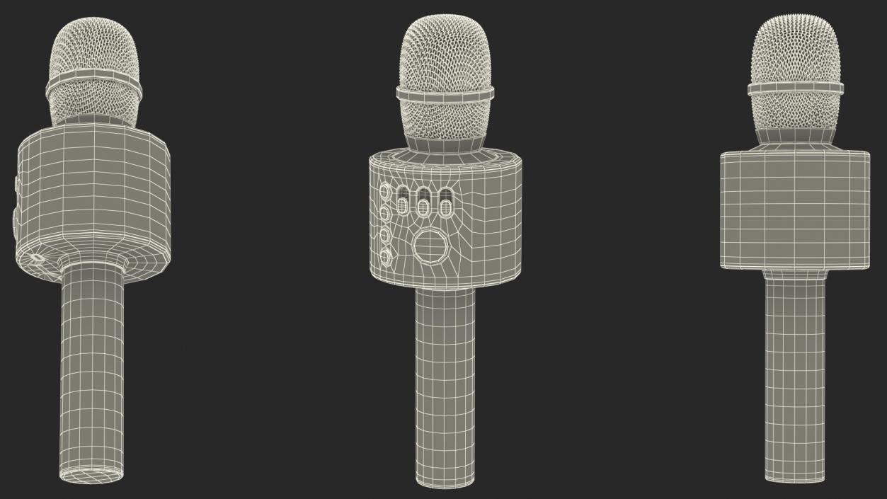 3D model Wireless Microphone Bonaok for Karaoke Silver