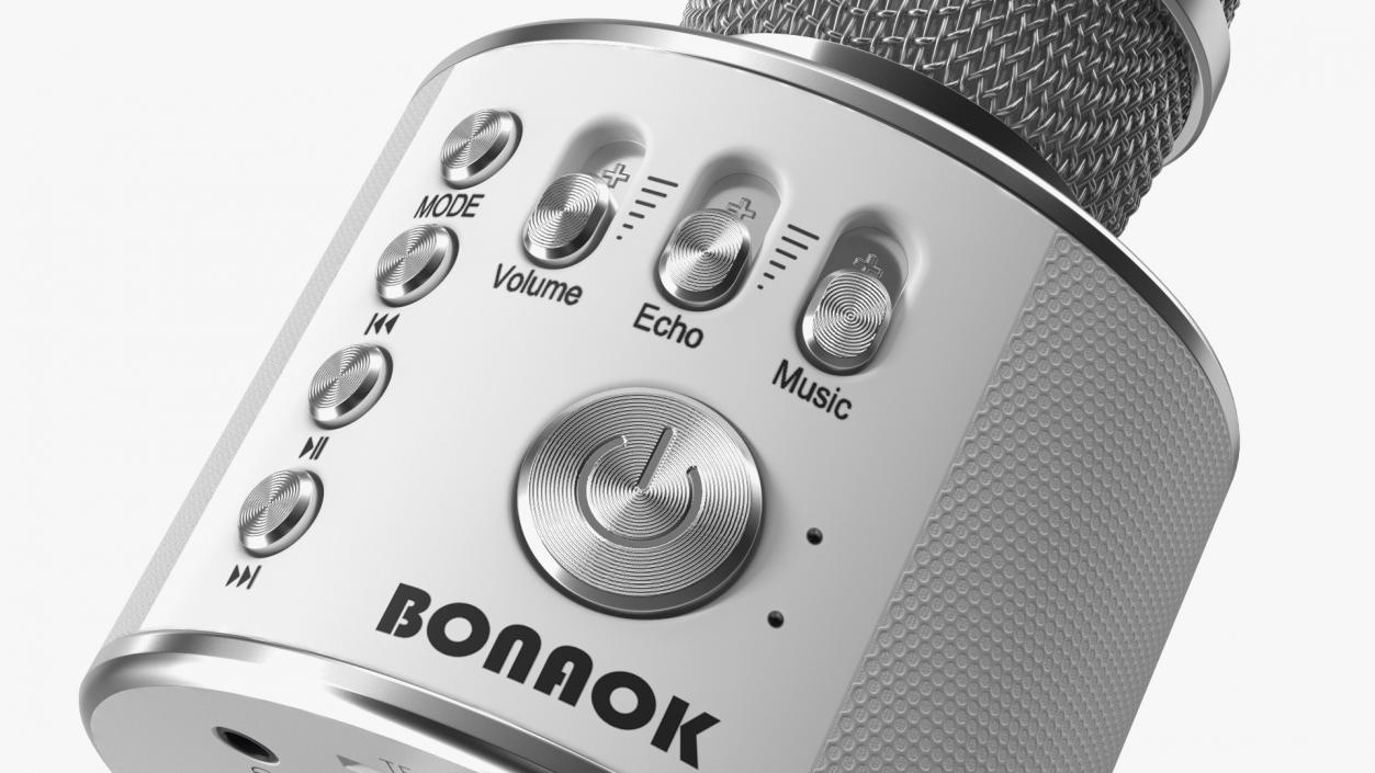 3D model Wireless Microphone Bonaok for Karaoke Silver