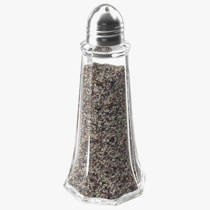 Tall Glass Body Pepper Shaker 3D model