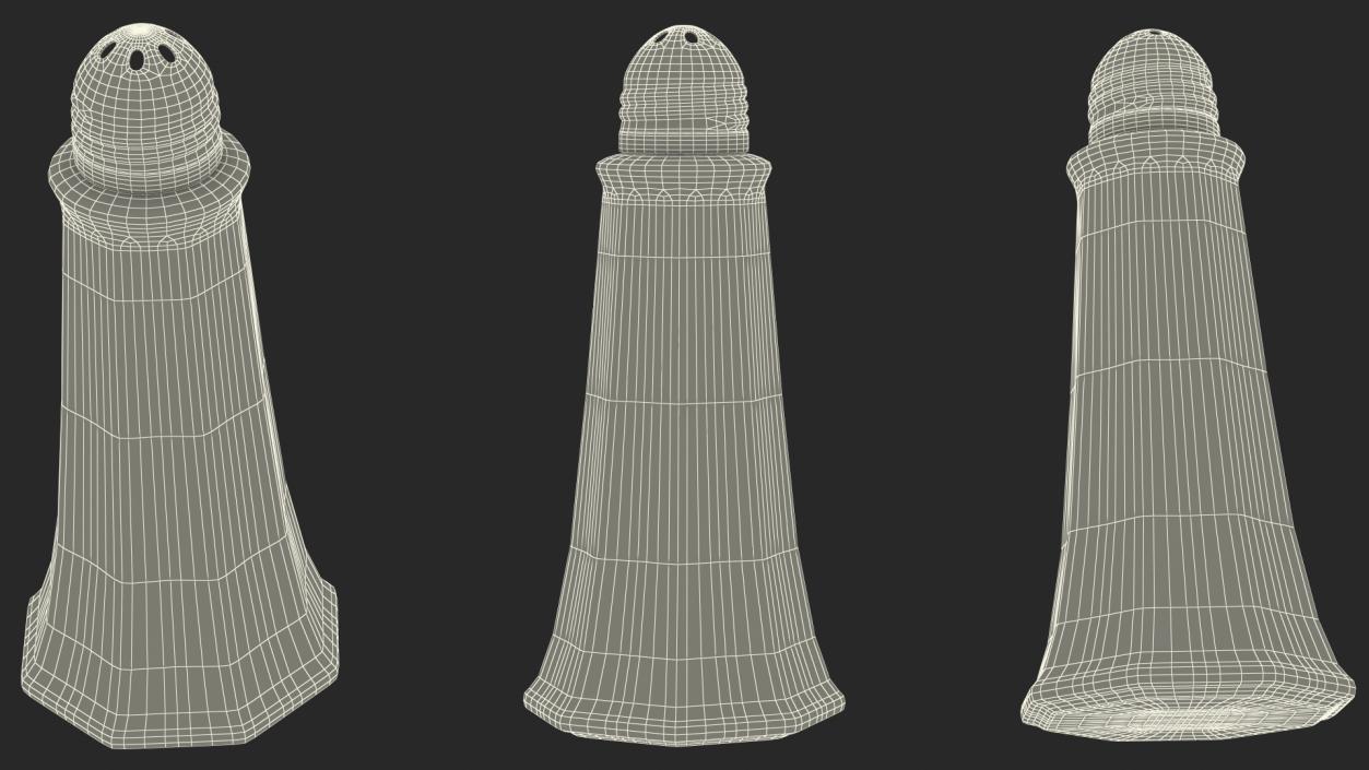 Tall Glass Body Pepper Shaker 3D model