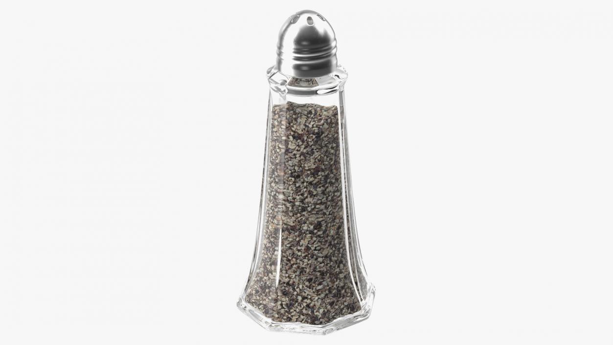 Tall Glass Body Pepper Shaker 3D model