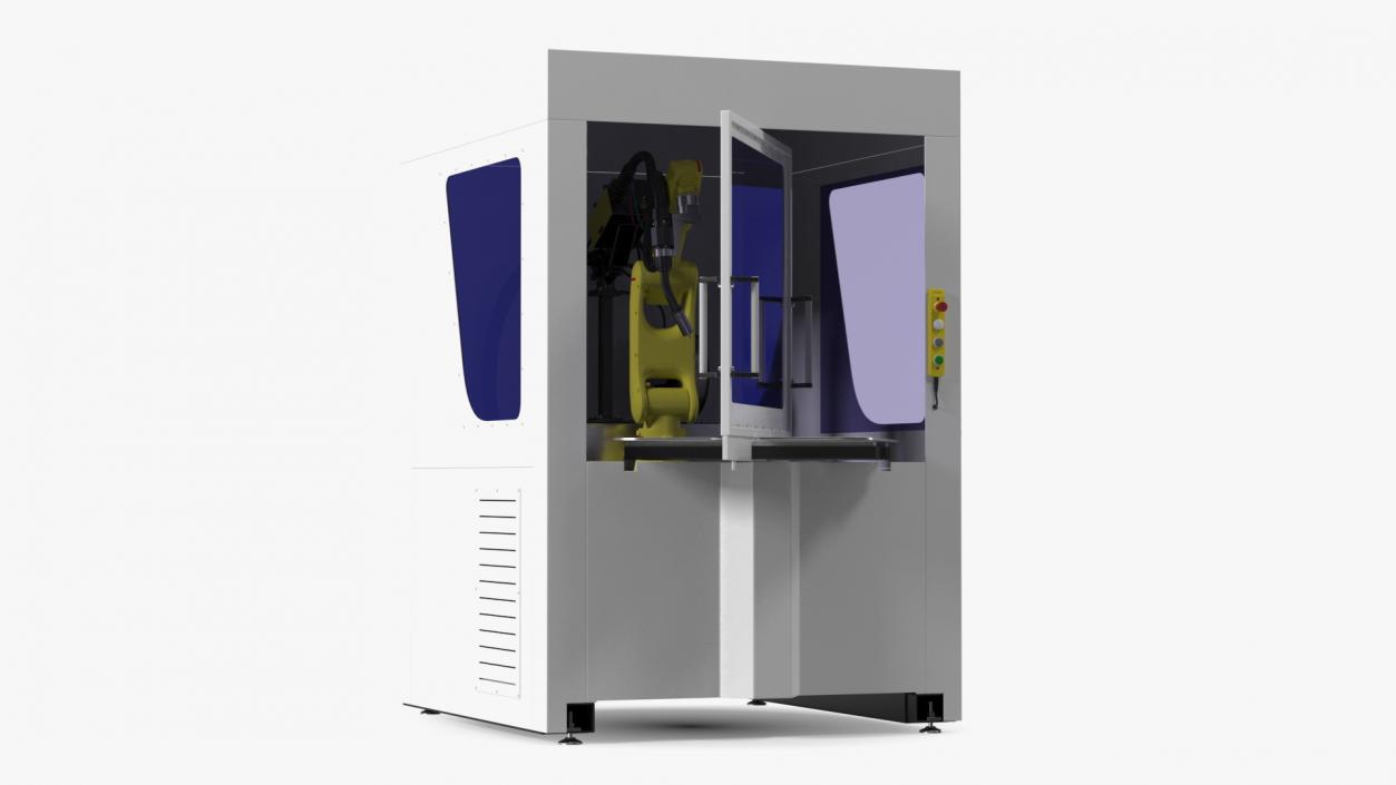 Enclosed Compact Robotic Welding Cell Rigged 3D model