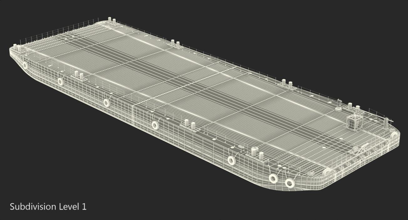 3D Pontoon Barge model