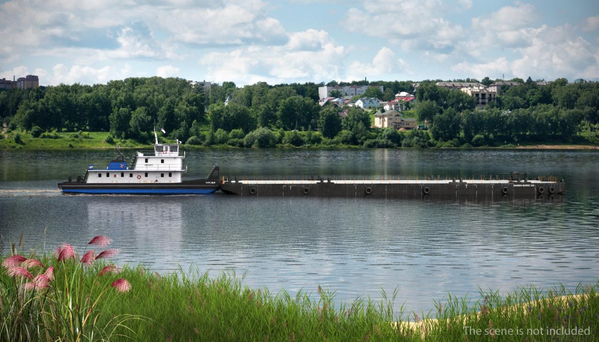 3D Pontoon Barge model