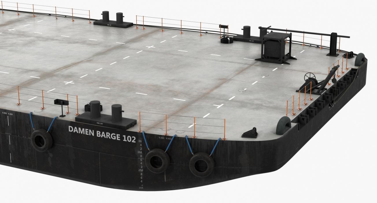 3D Pontoon Barge model