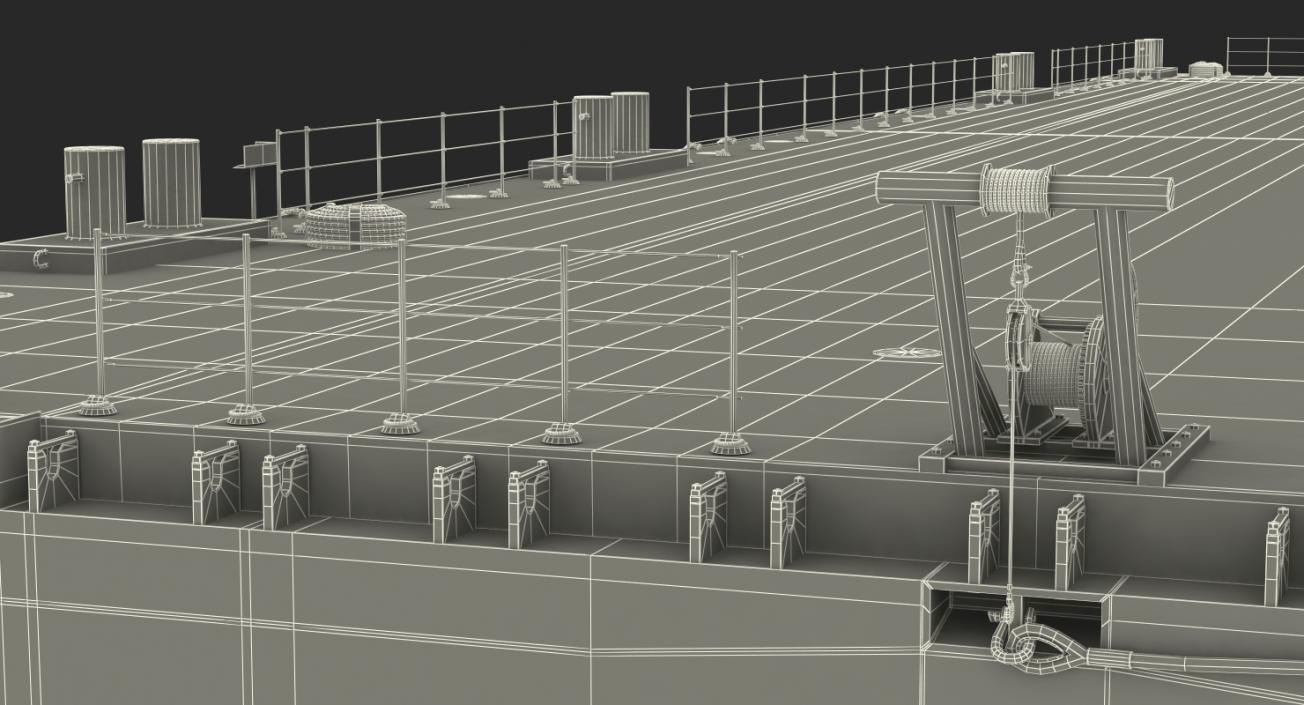 3D Pontoon Barge model