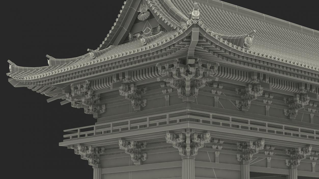 3D model Buddhist Temple Gate