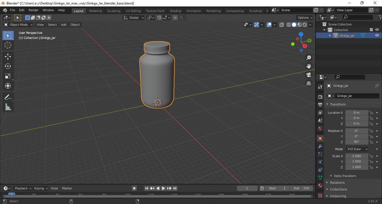 3D model Ginkgo Jar