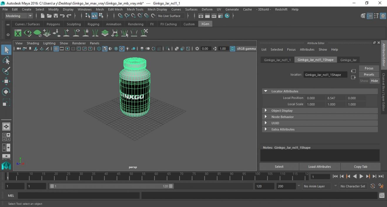 3D model Ginkgo Jar