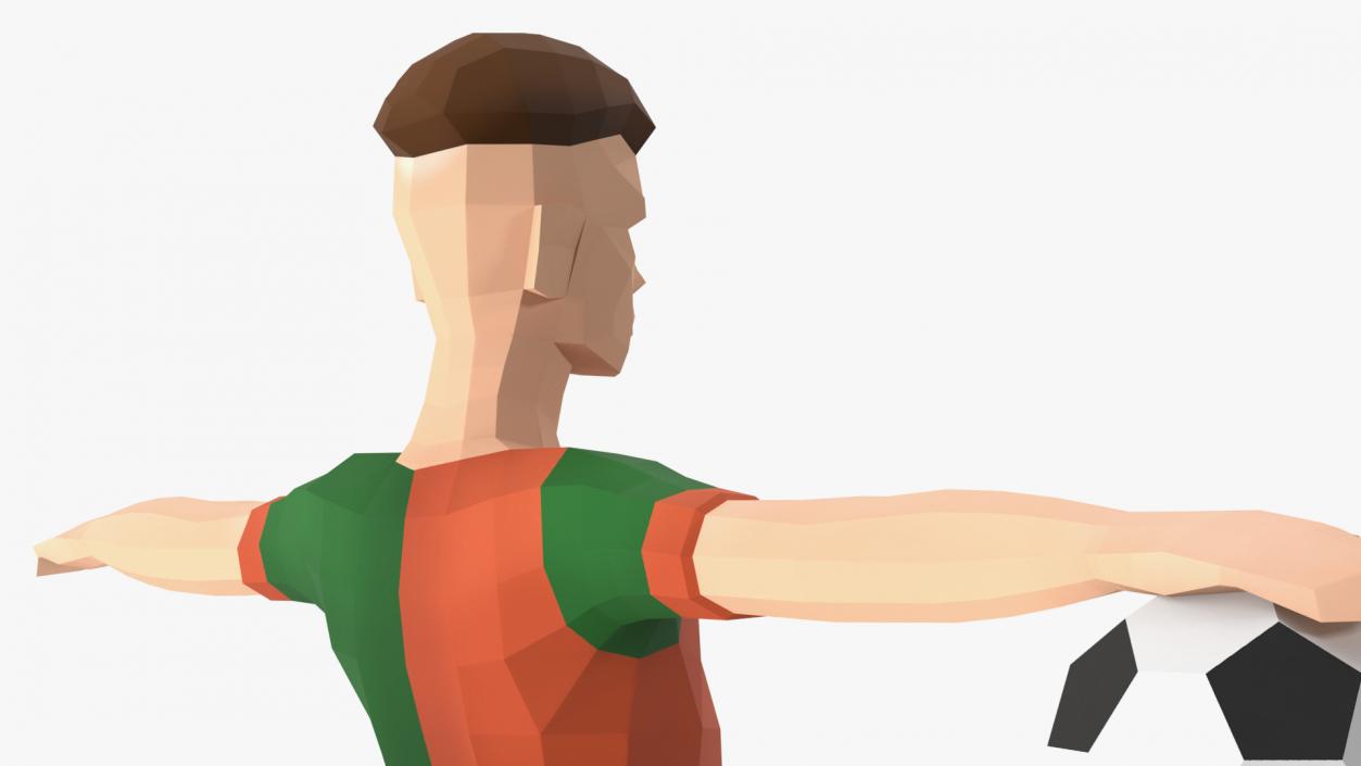 3D Football Player Low Poly Rigged