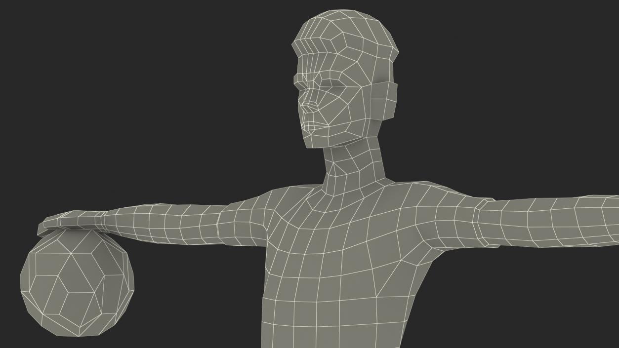 3D Football Player Low Poly Rigged