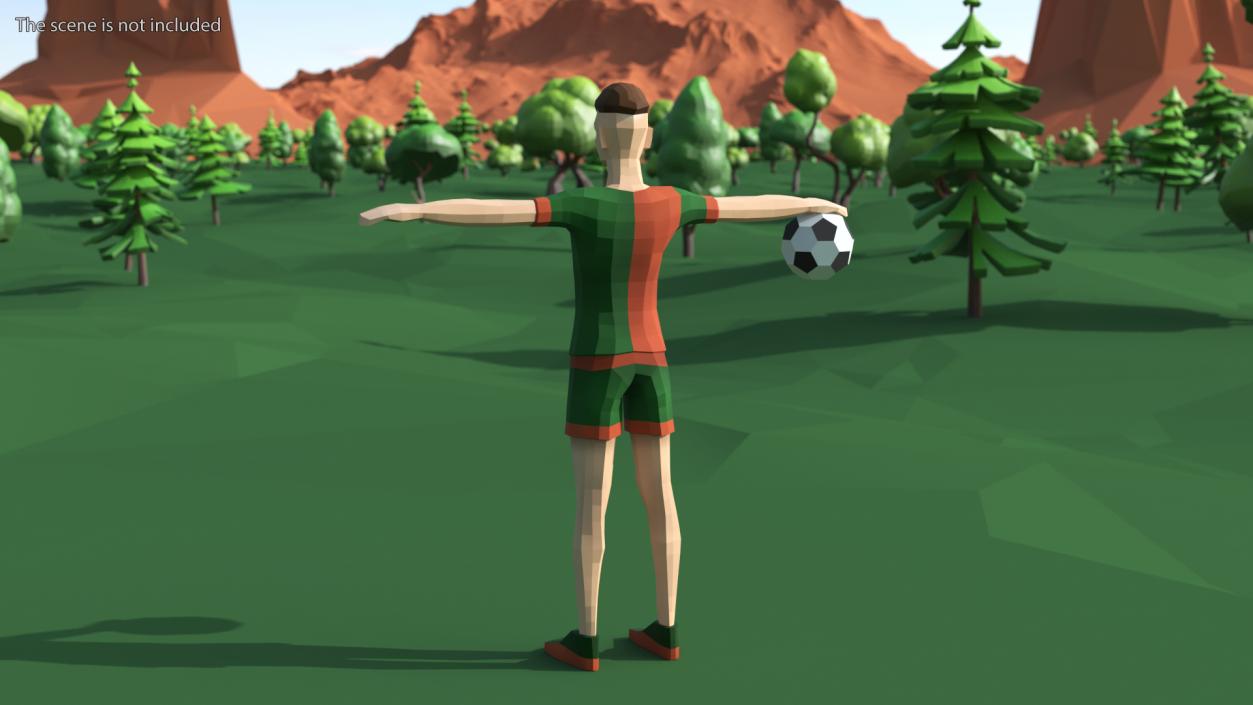 3D Football Player Low Poly Rigged