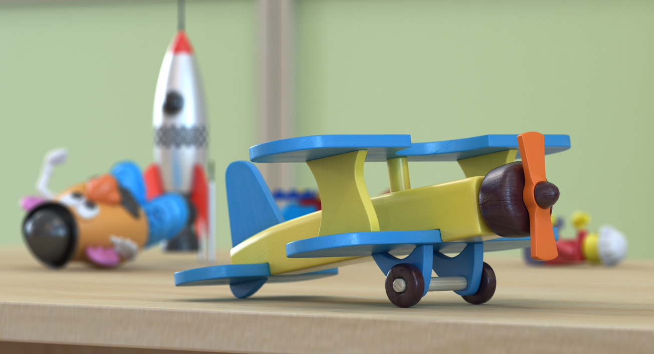 Wooden Aircraft Toy 3D model