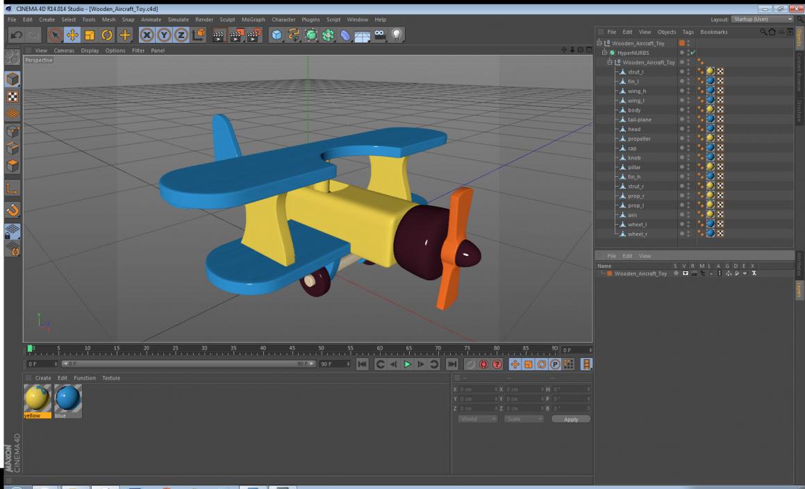 Wooden Aircraft Toy 3D model