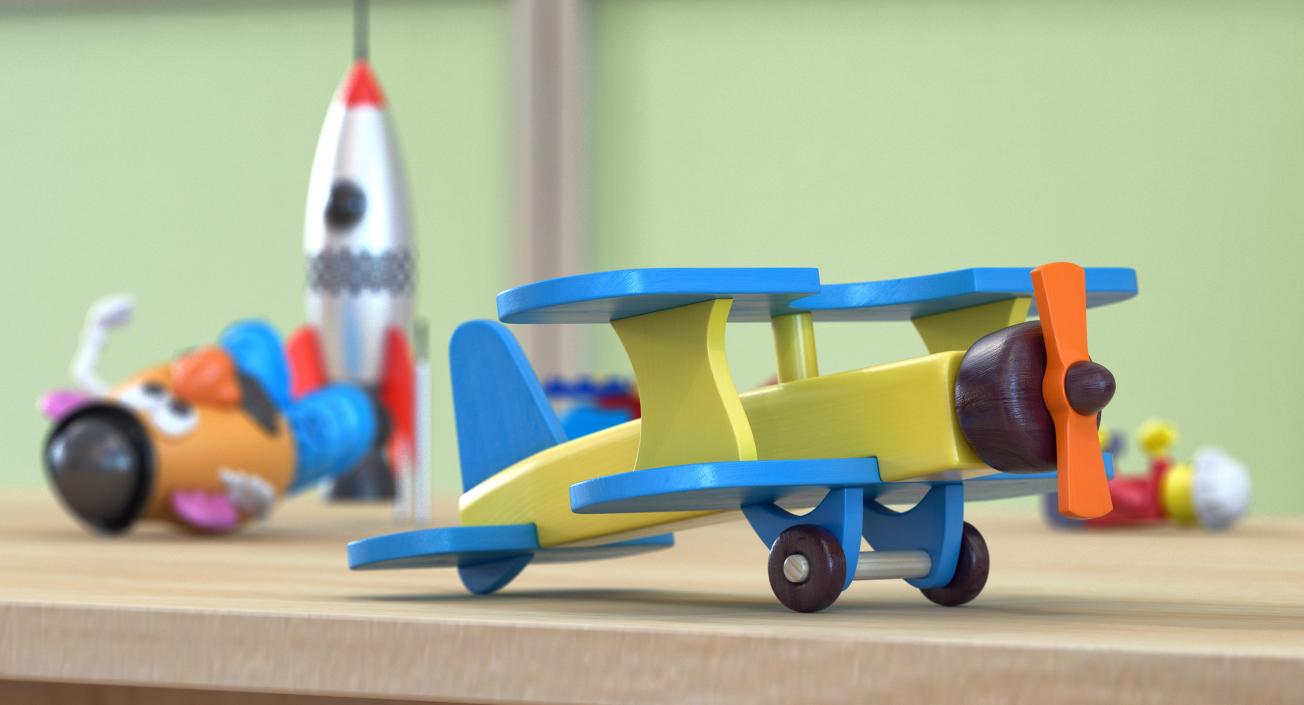 Wooden Aircraft Toy 3D model