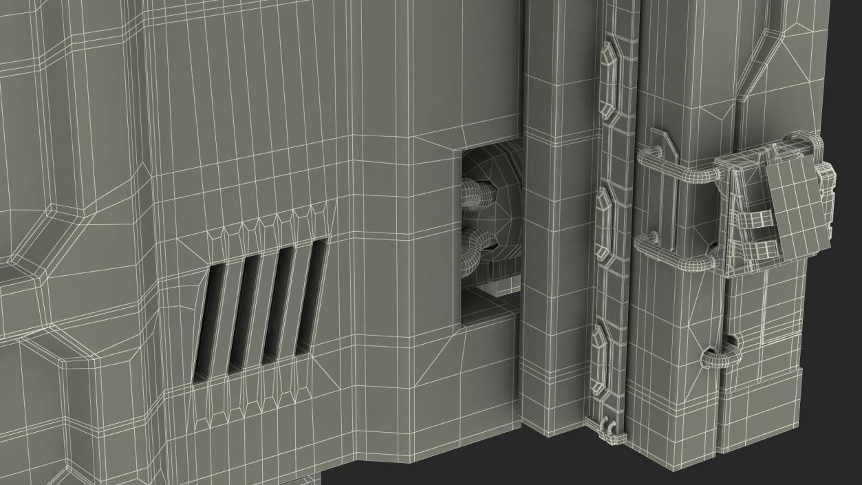 Sci Fi Reinforced Sliding Gate Rigged 3D