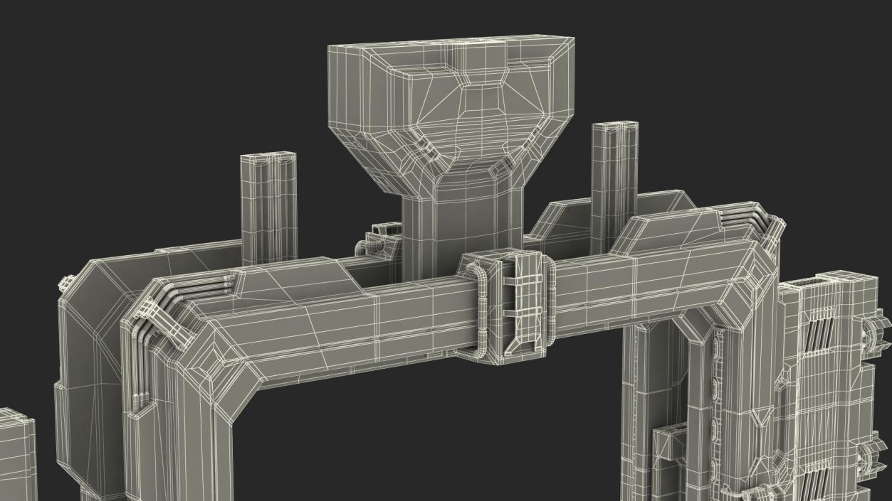 Sci Fi Reinforced Sliding Gate Rigged 3D