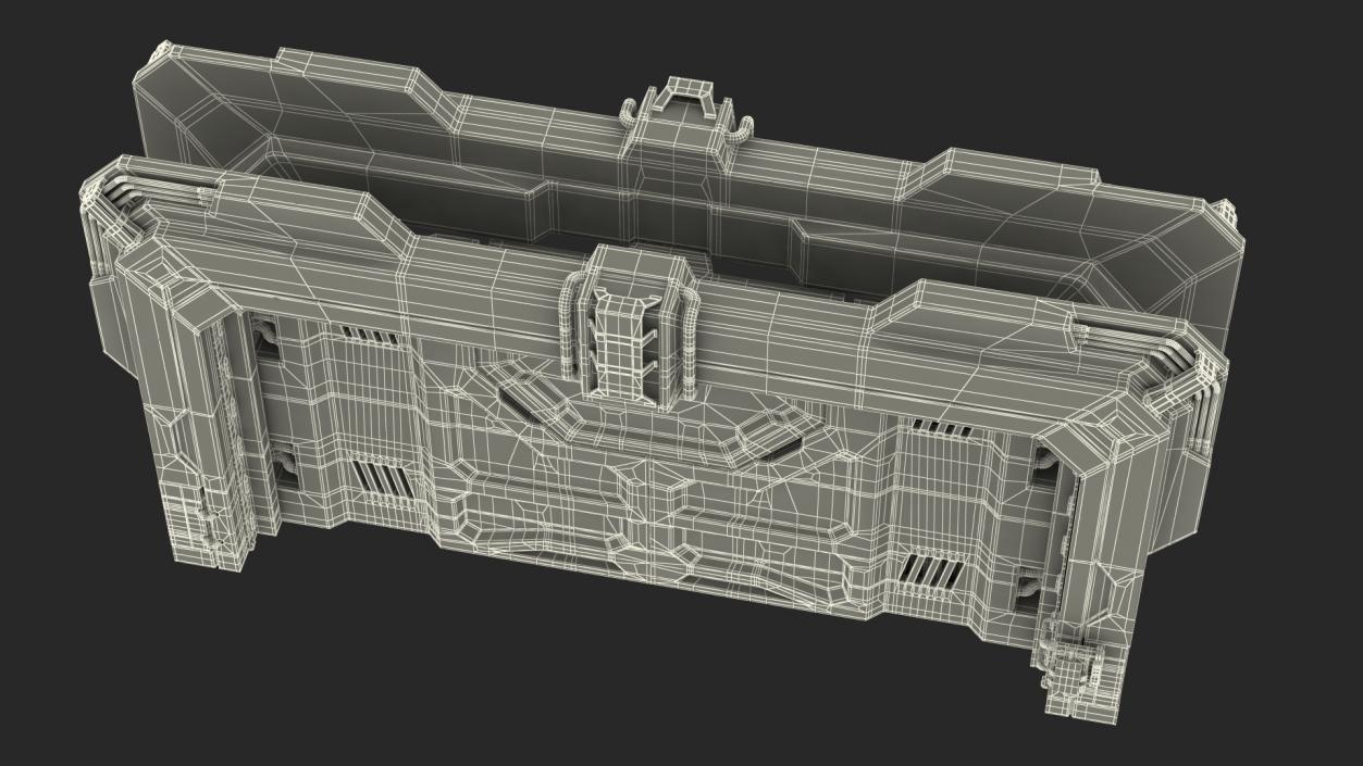 Sci Fi Reinforced Sliding Gate Rigged 3D