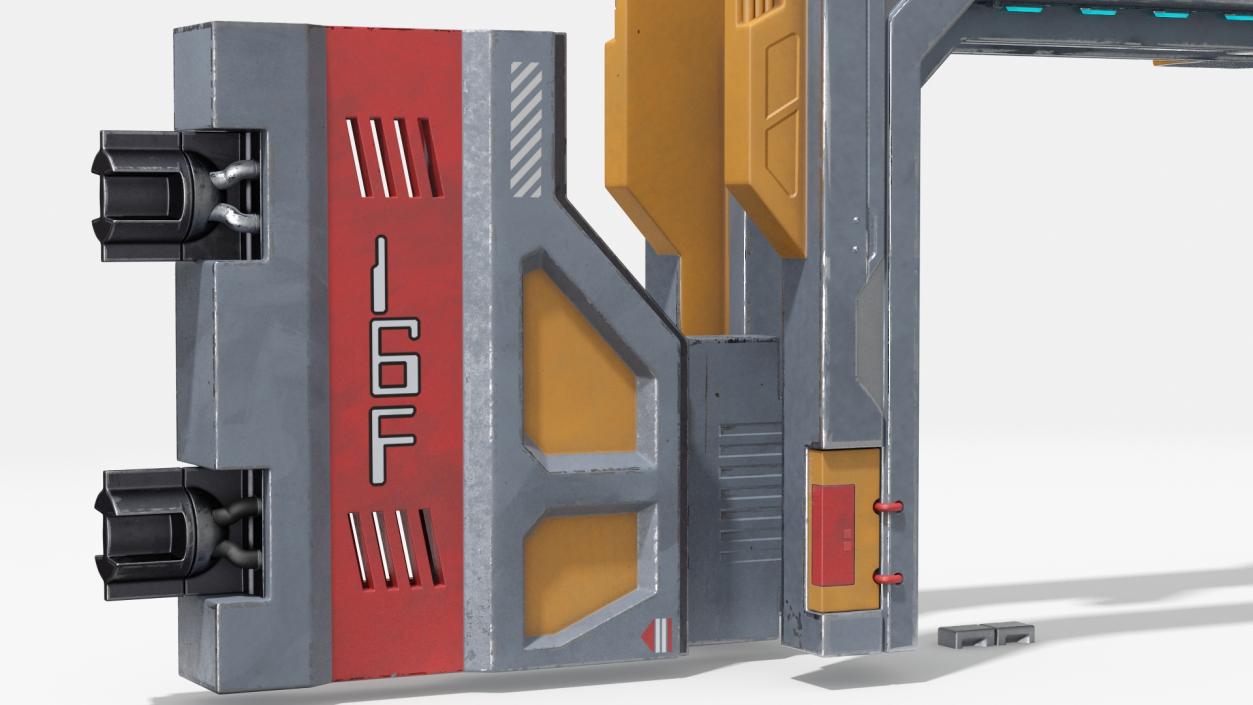 Sci Fi Reinforced Sliding Gate Rigged 3D