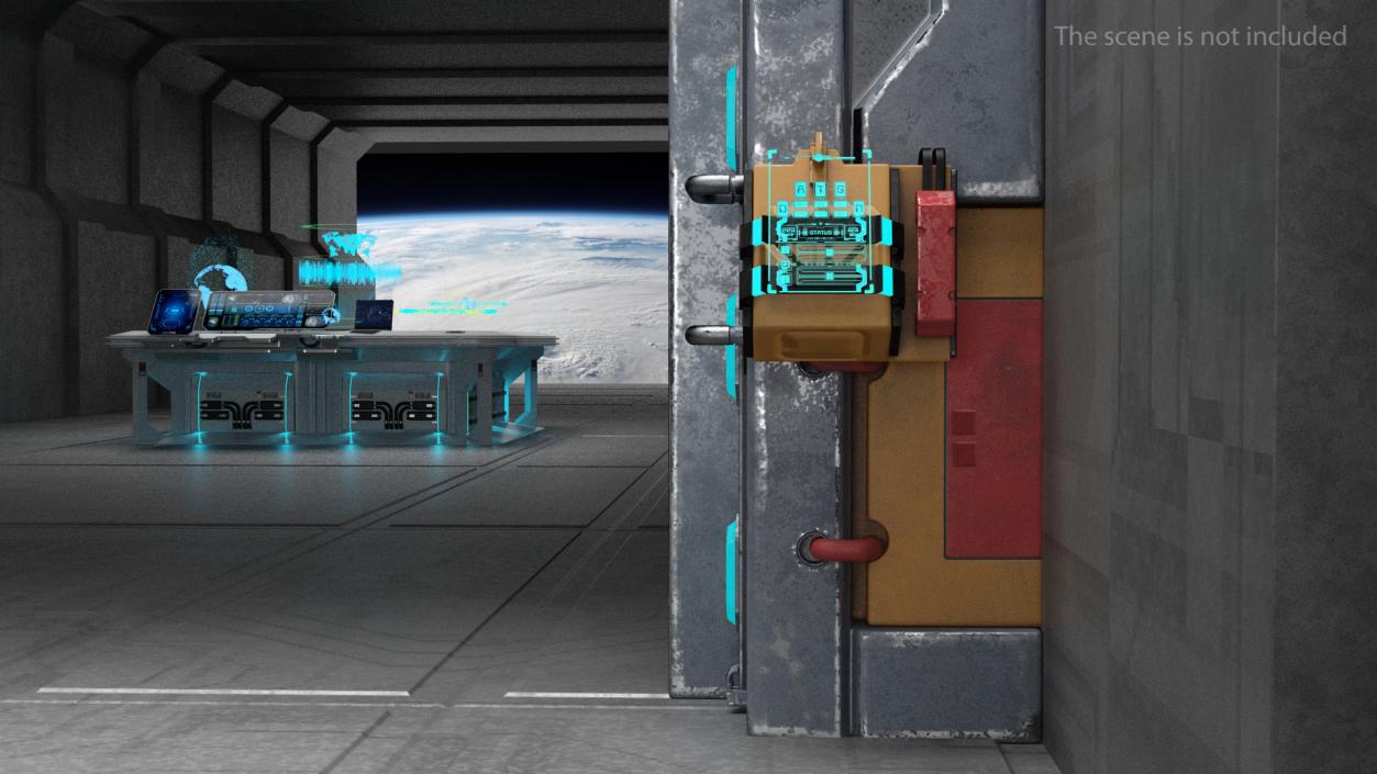 Sci Fi Reinforced Sliding Gate Rigged 3D