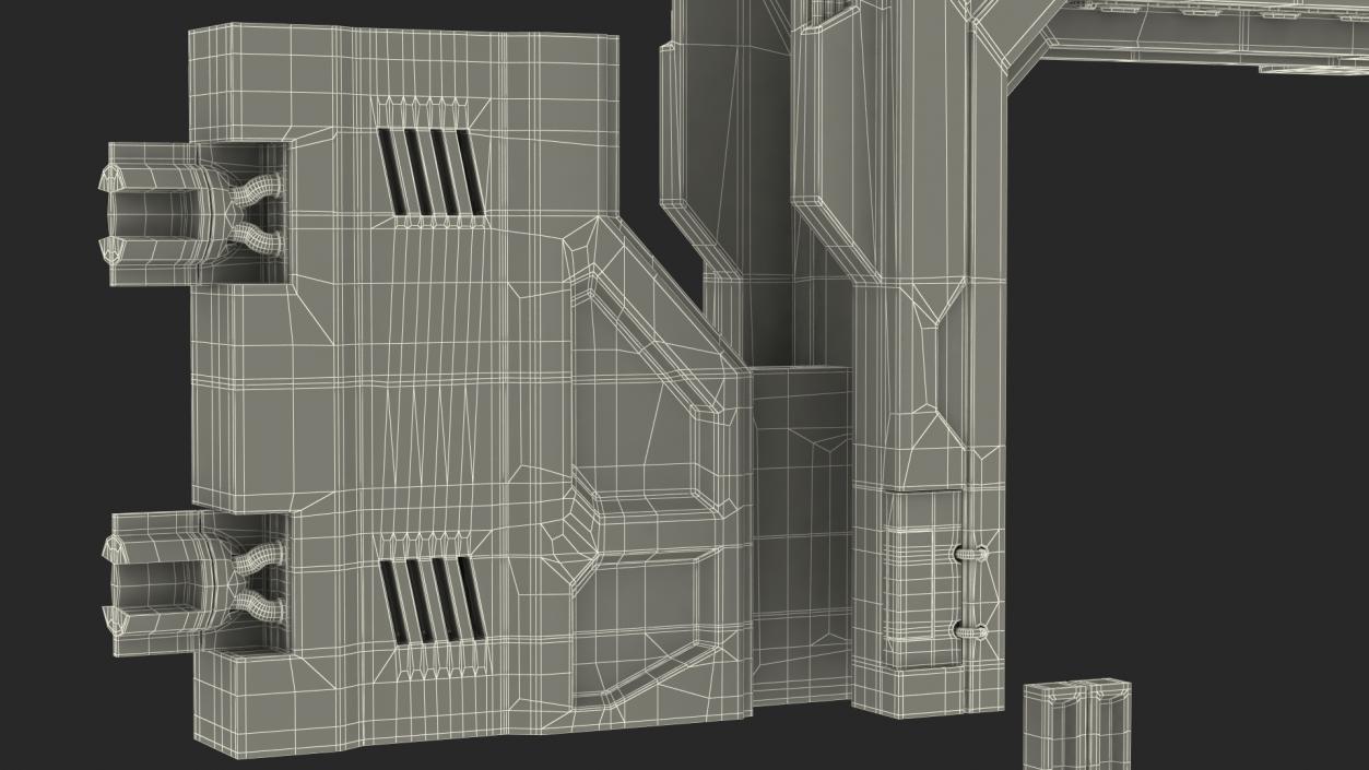 Sci Fi Reinforced Sliding Gate Rigged 3D