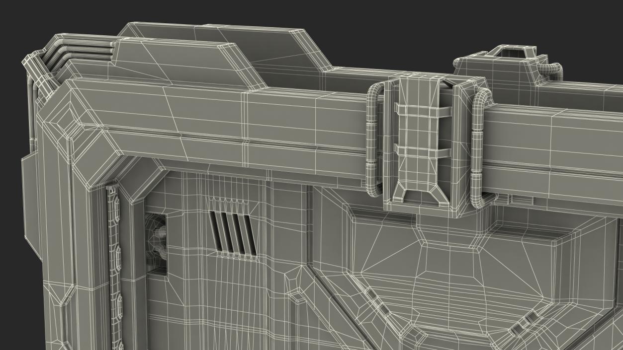 Sci Fi Reinforced Sliding Gate Rigged 3D