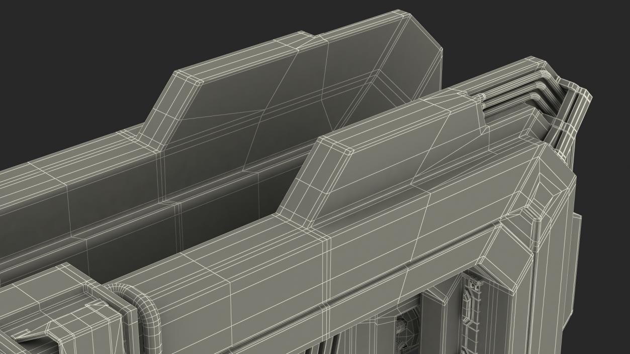 Sci Fi Reinforced Sliding Gate Rigged 3D