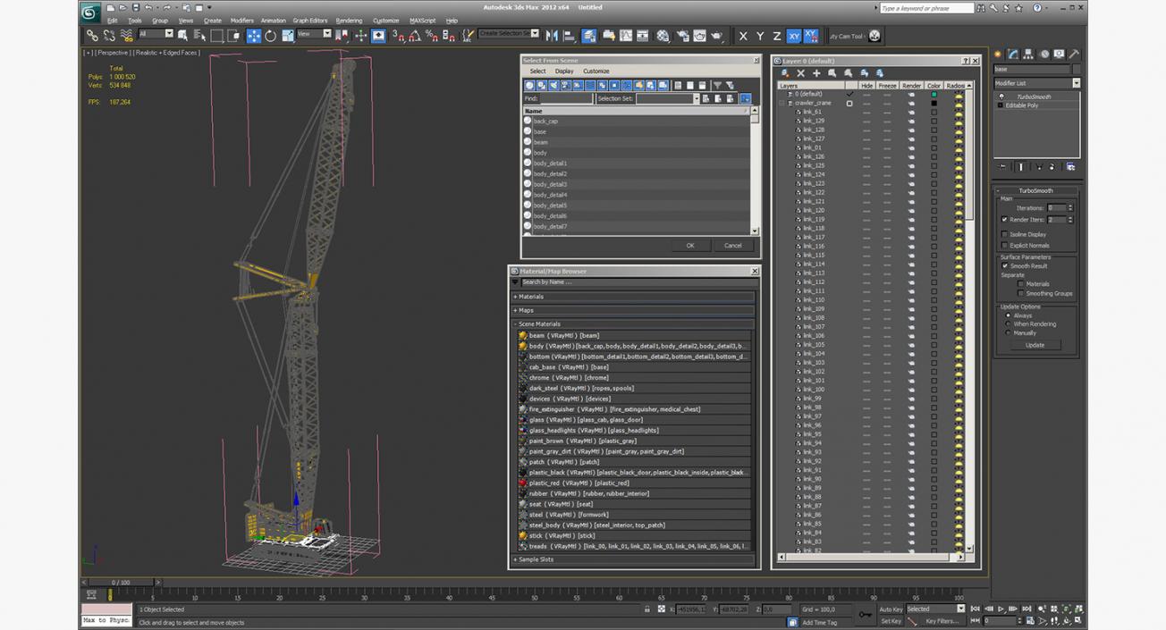 Crawler Crane Liebherr LR1250 3D model