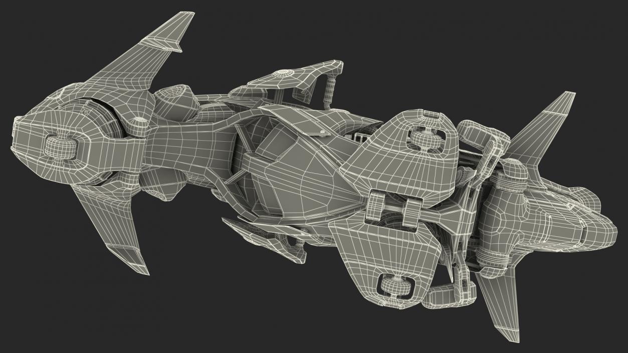 Scifi Fly Motorcycle Red 3D model